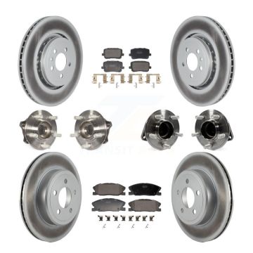 Front Rear Hub Bearing Coated Brake Rotor Pads Kit (10Pc) For Dodge Charger RWD with 5.7L KBB-130168