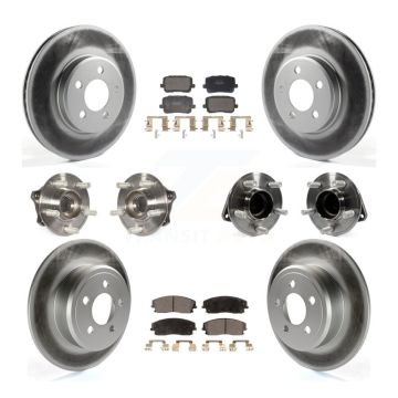 Front Rear Hub Bearing Coated Brake Rotor & Pad Kit (10Pc) For Dodge Charger SXT with RWD KBB-130169