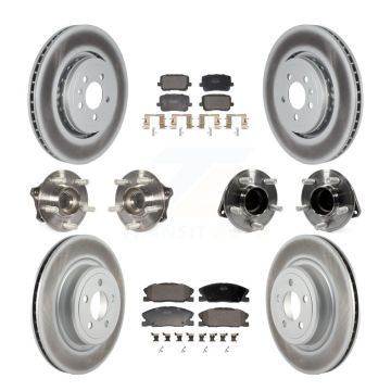 Front Rear Hub Bearing Coat Brake Rotor Pad Kit (10Pc) For Dodge Charger Pursuit with RWD KBB-130171