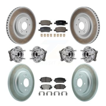 Front Rear Hub Bearing Coated Brake Rotor Pad Kit (10Pc) For Hyundai Santa Fe Kia Sorento KBB-130208