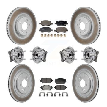 Front Rear Hub Bearing Coated Brake Rotor Pad Kit (10Pc) For Hyundai Santa Fe Kia Sorento KBB-130209