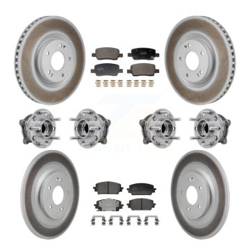 Front Rear Hub Bearing Coated Brake Rotor Pad Kit (10Pc) For 22-23 Hyundai Santa Cruz AWD KBB-130210