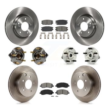 Front Rear Hub Bearing Disc Brake Rotor And Pads Kit (10Pc) For Mitsubishi Eclipse Galant KBB-130211