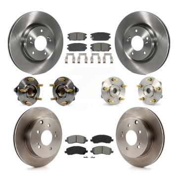 Front Rear Hub Bearing Brake Rotor Pad Kit (10Pc) For Mitsubishi Eclipse 3.8L To 10 31 05 KBB-130212