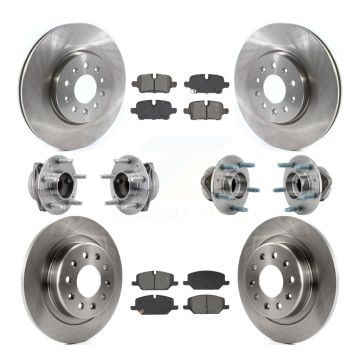 Front Rear Hub Bearing Brake Rotor & Pad Kit (10Pc) For Chevrolet Equinox GMC Terrain FWD KBB-130219