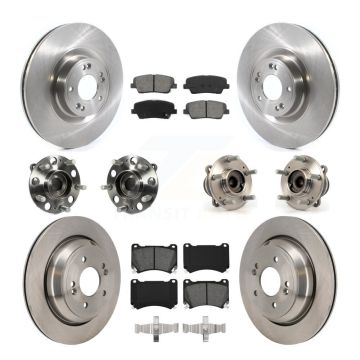 Front Rear Hub Bearings Disc Brake Rotors And Pads Kit (10Pc) For 2011 Hyundai Equus KBB-130220