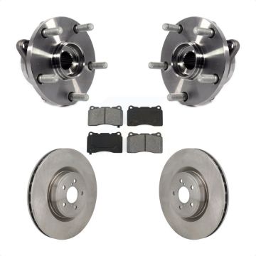 Front Hub Bearing Assembly Disc Brake Rotors And Pads Kit For 2004 Subaru Impreza WRX STI KBB-130233