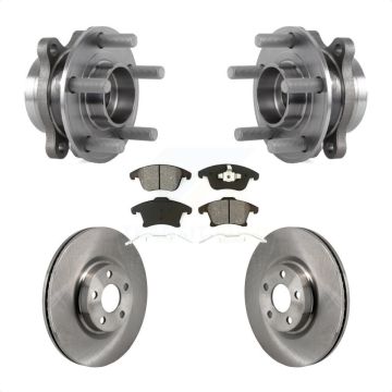 Front Hub Bearing Assembly Disc Brake Rotors And Pads Kit For 2017-2020 Lincoln MKZ 2.0L KBB-130234