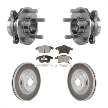 Front Hub Bearing Assembly Coated Disc Brake Rotor Pad Kit For 2017-2020 Lincoln MKZ 2.0L KBB-130240