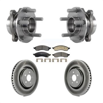 Front Hub Bearing Assembly Coated Disc Brake Rotors And Pads Kit For Lincoln Nautilus KBB-130242