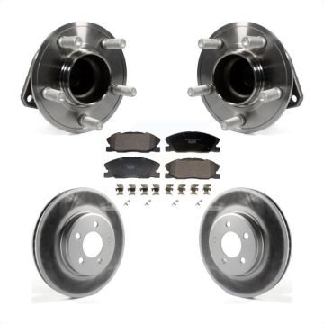 Front Hub Bearing Assembly Coated Disc Brake Rotor And Ceramic Pads Kit For Dodge Charger KBB-130243