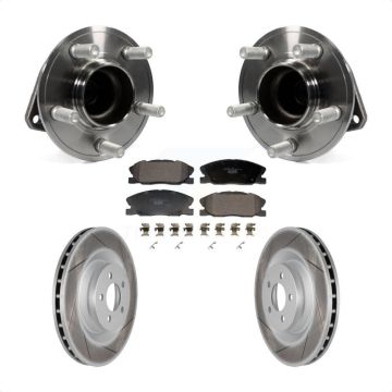 Front Hub Bearing Assembly Coated Disc Brake Rotor And Ceramic Pads Kit For Dodge Charger KBB-130246