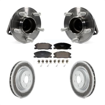 Front Hub Bearing Assembly Coated Disc Brake Rotor And Ceramic Pads Kit For Dodge Charger KBB-130247