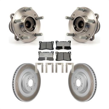 Front Hub Bearing Assembly Coated Disc Brake Rotor & Pads Kit For 2012-2016 Hyundai Equus KBB-130254