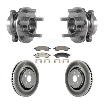 Front Hub Bearing Assembly Coated Disc Brake Rotors And Pads Kit For Lincoln Nautilus KBB-130270