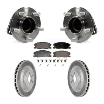Front Hub Bearing Assembly Coated Disc Brake Rotors And Pads Kit For Dodge Charger KBB-130274