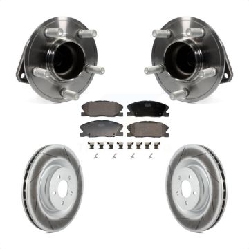 Front Hub Bearing Assembly Coated Disc Brake Rotors And Pads Kit For Dodge Charger KBB-130275