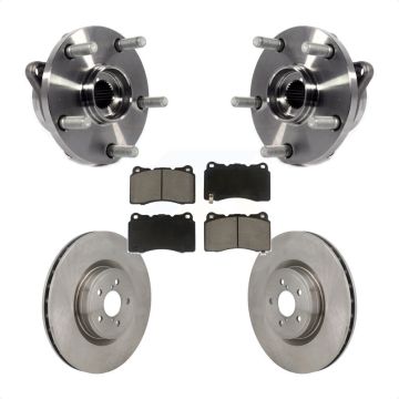 Front Hub Bearing Assembly Disc Brake Rotors And Pads Kit For 2004 Subaru Impreza WRX STI KBB-130323