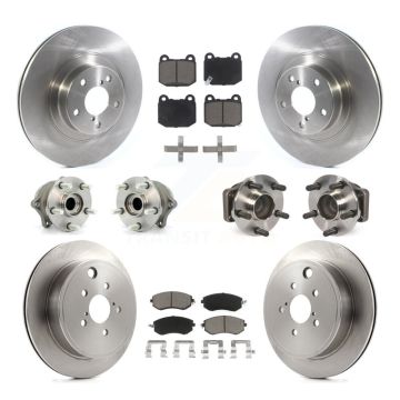 Front Rear Hub Bearing Brake Rotor Pad Kit (10Pc) For 17 Subaru BRZ Without Brembo Brakes KBB-130341
