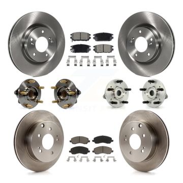 Front Rear Hub Bearing Disc Brake Rotor And Pads Kit (10Pc) For Mitsubishi Eclipse Galant KBB-130351