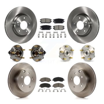 Front Rear Hub Bearing Brake Rotor Pad Kit (10Pc) For Mitsubishi Eclipse 3.8L To 10 31 05 KBB-130352