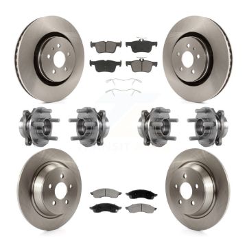 Front Rear Hub Bearing Disc Brake Rotor Pad Kit (10Pc) For 2022-2023 Lincoln Nautilus AWD KBB-130354