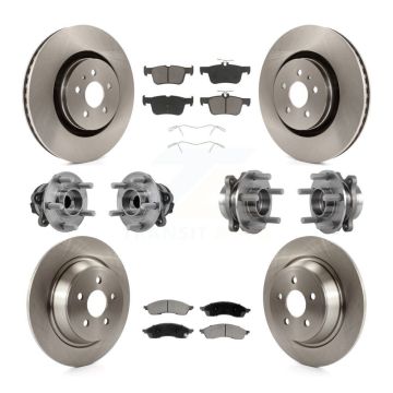 Front Rear Hub Bearing Disc Brake Rotor And Pads Kit (10Pc) For 2022 Lincoln Nautilus FWD KBB-130355