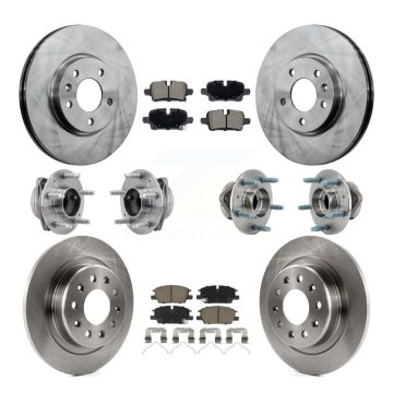 Front Rear Hub Bearing Brake Rotor & Pad Kit (10Pc) For Chevrolet Equinox GMC Terrain FWD KBB-130358