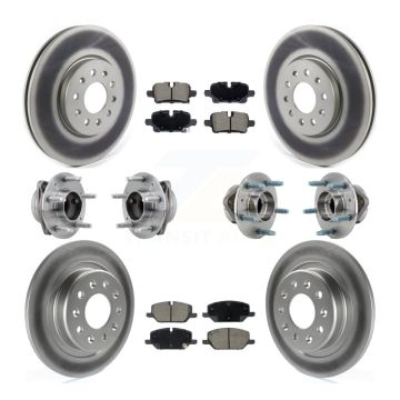 Front Rear Hub Bearing Coat Brake Rotor Pads Kit (10Pc) For Chevrolet Equinox GMC Terrain KBB-130376