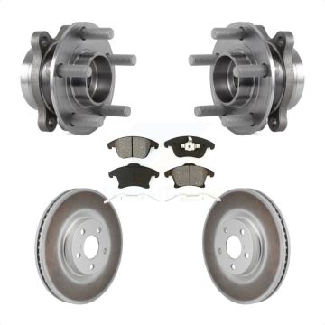 Front Hub Bearing Assembly Coated Disc Brake Rotor Pad Kit For 2017-2020 Lincoln MKZ 2.0L KBB-130403