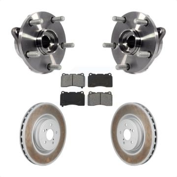 Front Hub Bearing Assembly Coated Brake Rotor And Pad Kit For 2004 Subaru Impreza WRX STI KBB-130404