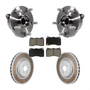 Front Hub Bearing Assembly Coated Brake Rotor And Pad Kit For 2004 Subaru Impreza WRX STI KBB-130405