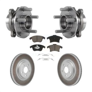 Front Hub Bearing Assembly Coated Disc Brake Rotor Pad Kit For 2017-2020 Lincoln MKZ 2.0L KBB-130414