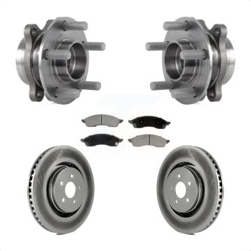 Front Hub Bearing Assembly Coated Disc Brake Rotors And Pads Kit For Lincoln Nautilus KBB-130416