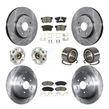 Front Rear Wheel Hub Bearing Disc Brake Rotor And Pad Kit (10Pc) For Honda CR-V Acura RDX KBB-130437