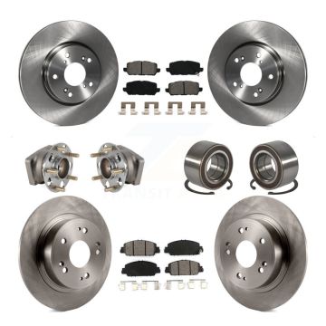 Front Rear Hub Bearing Disc Brake Rotors And Pads Kit (10Pc) For 2016-2022 Honda HR-V AWD KBB-130443