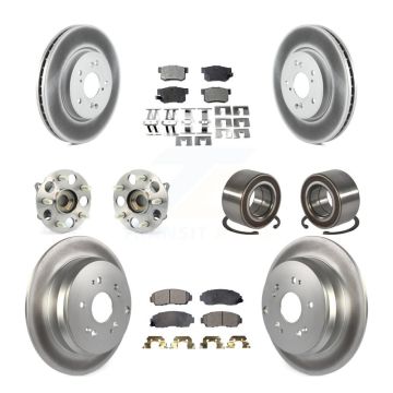 Front Rear Hub Bearing Coated Disc Brake Rotors And Ceramic Pads Kit (10Pc) For Acura RDX KBB-130459