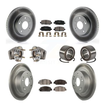 Front Rear Hub Bearing Coated Brake Rotor And Pad Kit (10Pc) For 2016-2022 Honda HR-V AWD KBB-130461