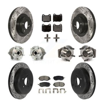 Front Rear Hub Bearing Coat Brake Rotor Pads Kit (10Pc) For 17 Subaru BRZ Limited/Premium KBB-130480
