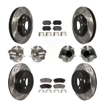 Front Rear Hub Bearing Coated Brake Rotor & Pad Kit (10Pc) For Dodge Charger SXT with RWD KBB-130491