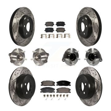 Front Rear Hub Bearing Coated Brake Rotor & Pad Kit (10Pc) For Dodge Charger SXT with RWD KBB-130492