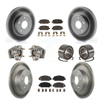 Front Rear Hub Bearing Coated Brake Rotor And Pad Kit (10Pc) For 2016-2022 Honda HR-V AWD KBB-130514