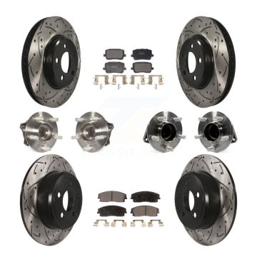 Front Rear Hub Bearing Coated Brake Rotor & Pad Kit (10Pc) For Dodge Charger SXT with RWD KBB-130531