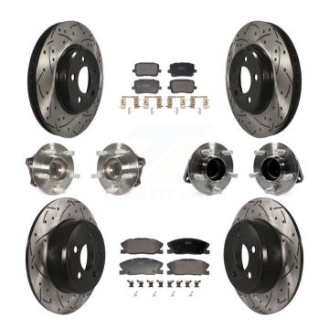 Front Rear Hub Bearing Coated Brake Rotor & Pad Kit (10Pc) For Dodge Charger SXT with RWD KBB-130532