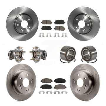 Front Rear Hub Bearing Disc Brake Rotors And Pads Kit (10Pc) For 2016-2022 Honda HR-V FWD KBB-130550