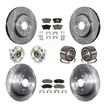 Front Rear Wheel Hub Bearing Disc Brake Rotor And Pad Kit (10Pc) For Honda CR-V Acura RDX KBB-130554