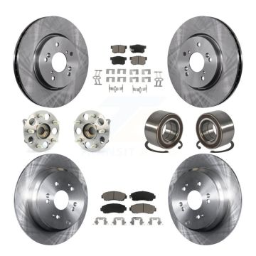 Front Rear Hub Bearing Assembly Disc Brake Rotor And Ceramic Pad Kit (10Pc) For Acura RDX KBB-130556