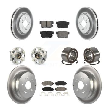 Front Rear Hub Bearing Assembly Coated Disc Brake Rotor And Pads Kit (10Pc) For Acura RDX KBB-130569