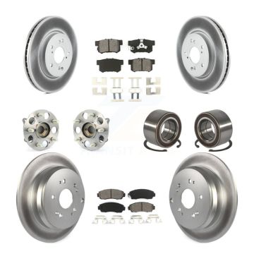 Front Rear Hub Bearing Coated Disc Brake Rotor & Pads Kit (10Pc) For Honda CR-V Acura RDX KBB-130570