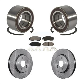 Front Wheel Bearing Disc Brake Rotors And Semi-Metallic Pads Kit For Honda CR-V Acura RDX KBB-130572